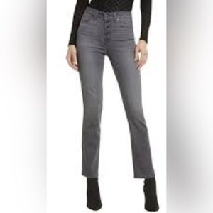 PAIGE Cindy Straight Jeans Denim High Rise Relaxed Fit Grey Wash Classic